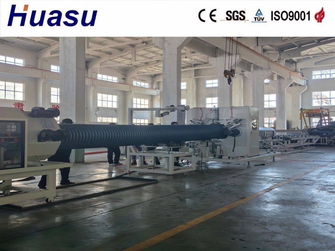Water Cooling Forming Double Wall Corrugated Pipe Extrusion Line With Pipe Diameter Range 32-1600mm