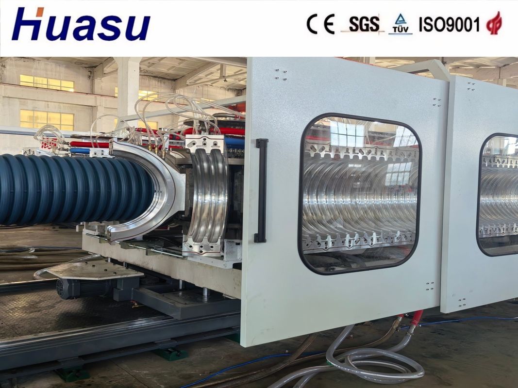 Automatic Water Cooling Double Wall Corrugate Pipe Extrusion Line Machine For PVC / PE / MPP / PA