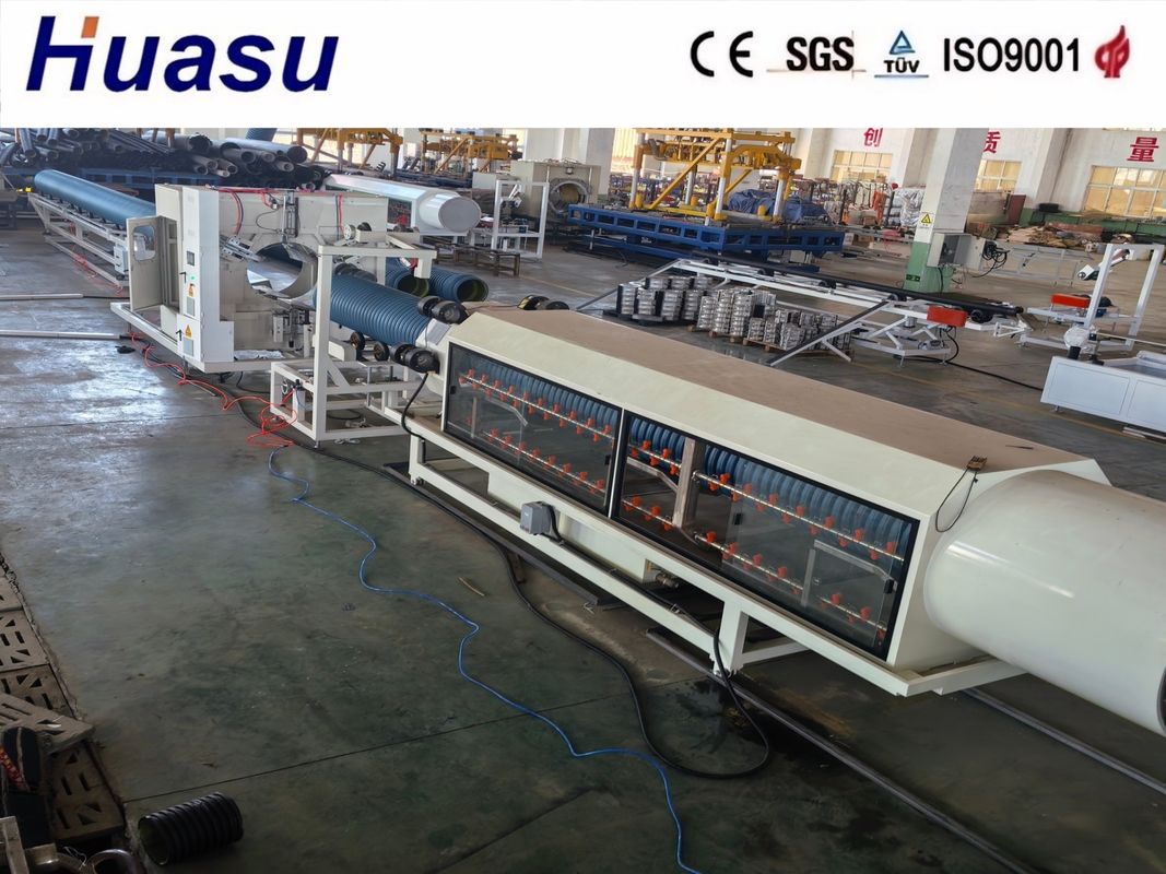 Automatic Water Cooling Double Wall Corrugate Pipe Extrusion Line Machine For PVC / PE / MPP / PA