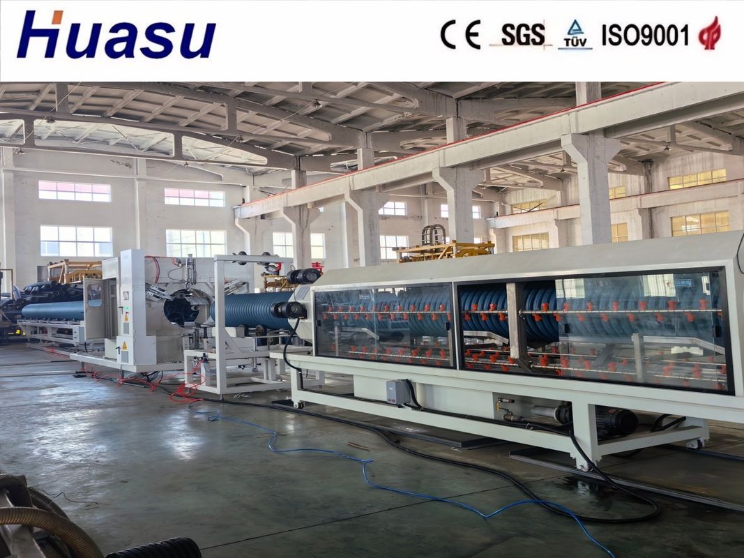 Automatic Water Cooling Double Wall Corrugate Pipe Extrusion Line Machine For PVC / PE / MPP / PA