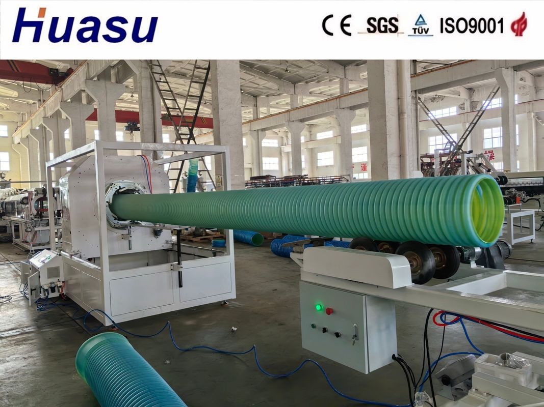 Conical Twin-screw Extruder DWC Pipe Extrusion Line with High Automation and Running Mould Block