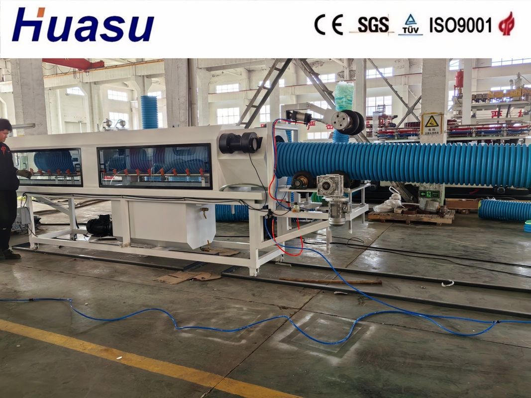 Automatic Water Cooling Double Wall Corrugate Pipe Extrusion Line Machine For PVC / PE / MPP / PA