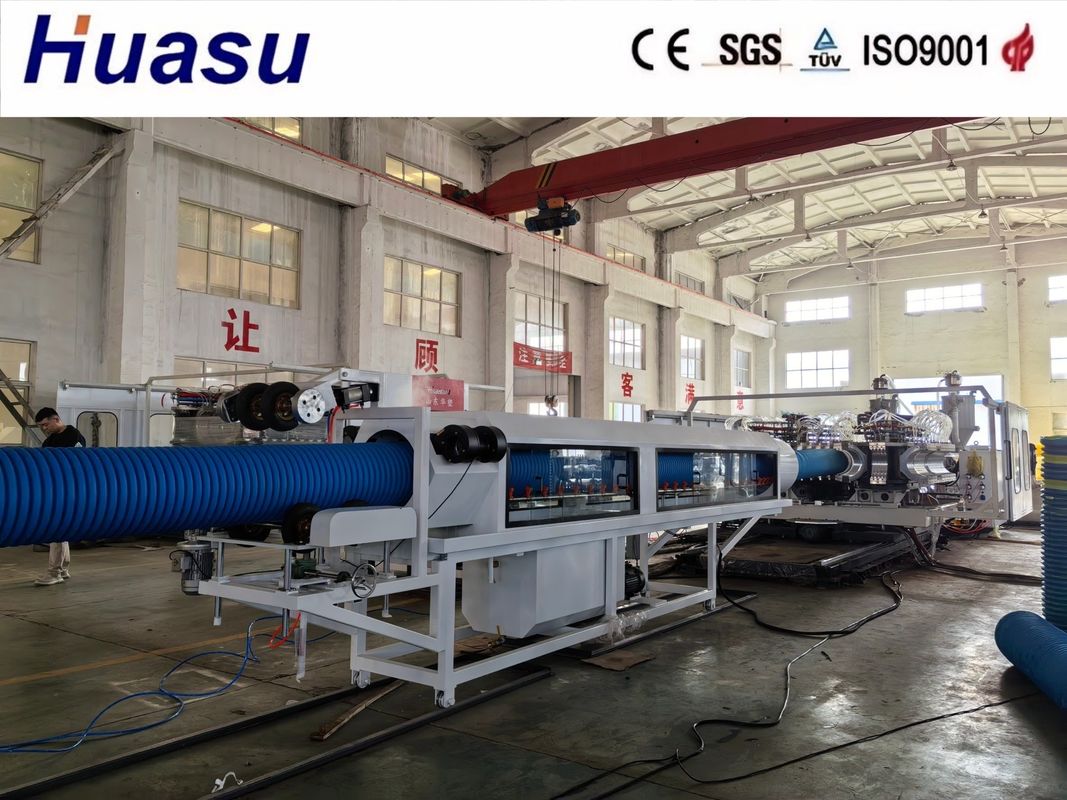Siemens HDPE Pipe Extrusion Line 500-2000Kg/h for Double Wall Corrugated Pipe