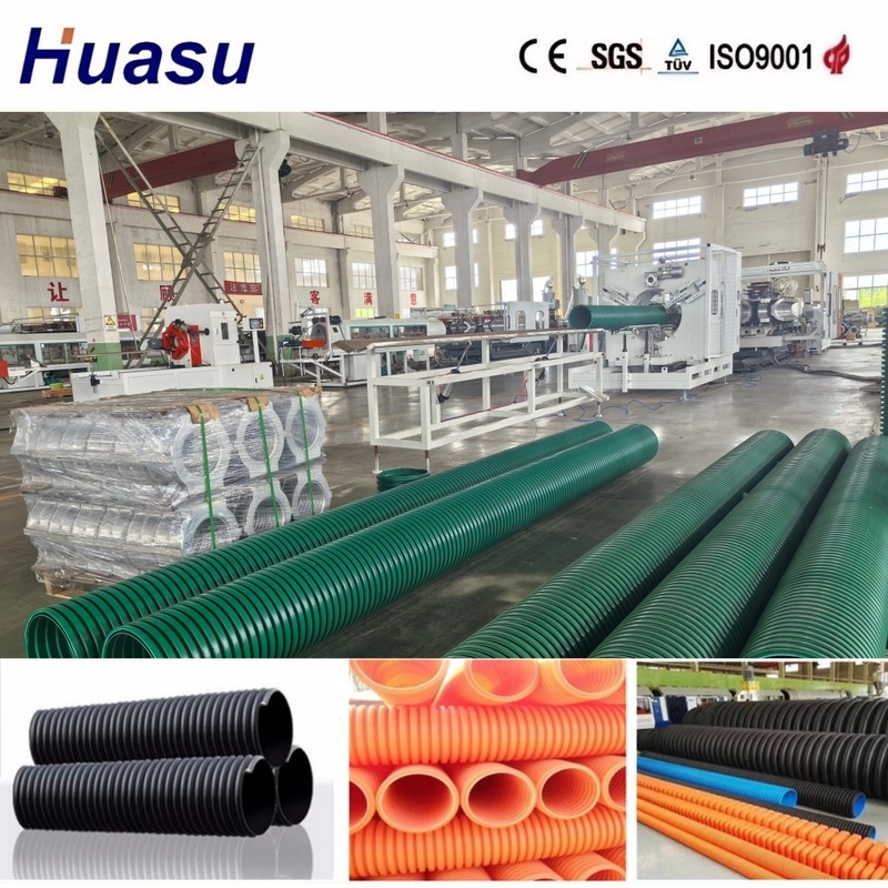 60-2000kg/h Capacity Plastic Pipe Extrusion Line with Siemens Motor and Air or Water Cooling for Double Wall Corrugated Pipe Production