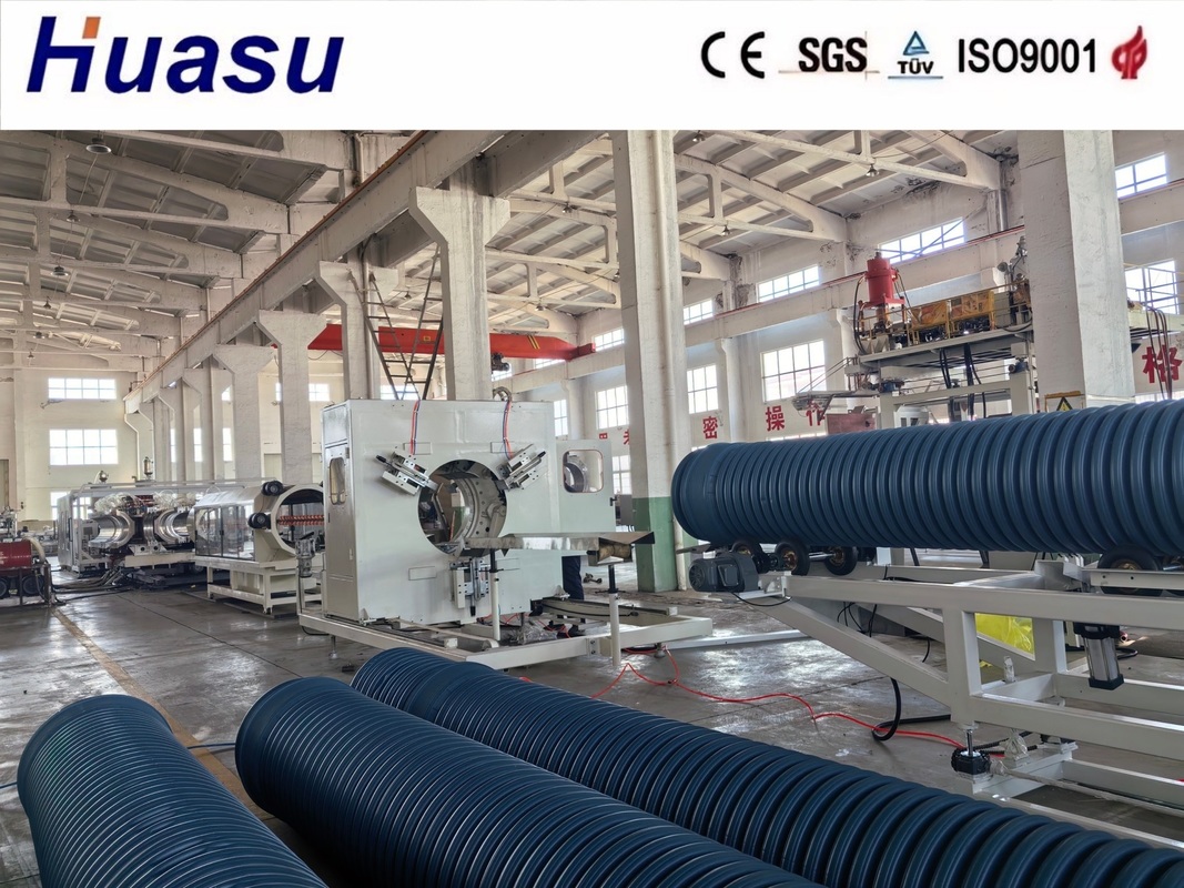 High Capacity Durable DWC Pipe Extrusion Line for 300mm-1600mm PVC/PE Corrugated Pipe Production