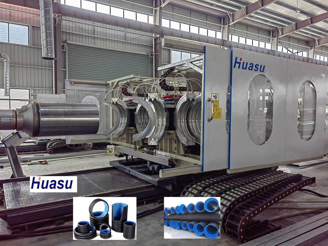 Double Wall Corrugated Pipe Extrusion Line with ID30-ID1500mm Range 23 Years Production Experience and 6m-12m Cooling Tank