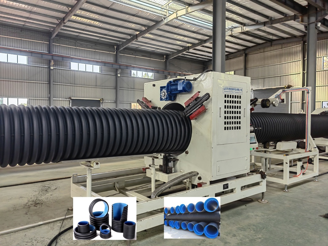 23 Years Production Experience Double Wall Corrugated Pipe Extrusion Line with 33:1 Screw Ratio for ID30-ID1500mm Pipes