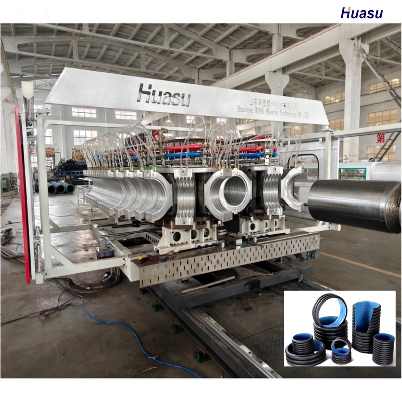 Advanced HDPE PVC Model Double Wall Corrugated Pipe Extrusion Line with Water Cooling and Customizable Pipe Length