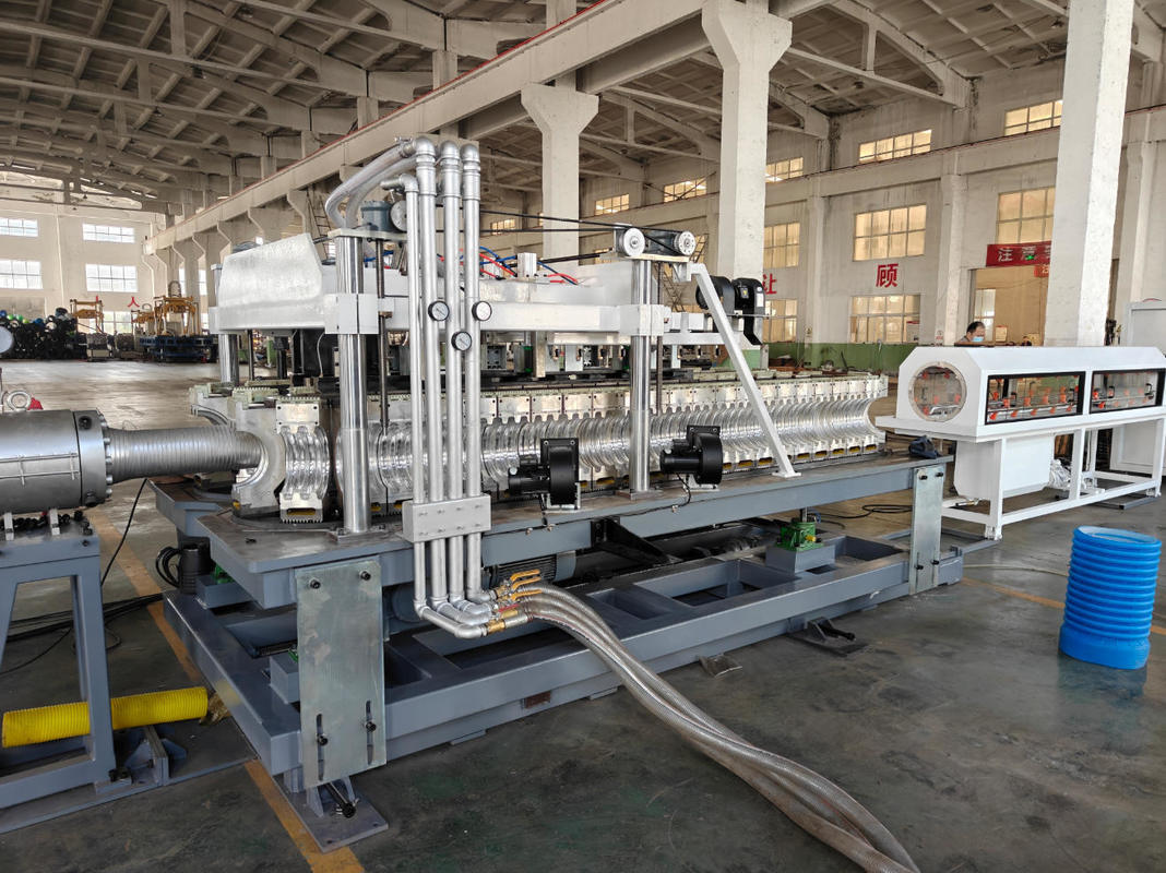 Siemens Inverter Automatic Single Wall Corrugated Pipe Extrusion Line with Omron Relay for 75-250mm Pipes