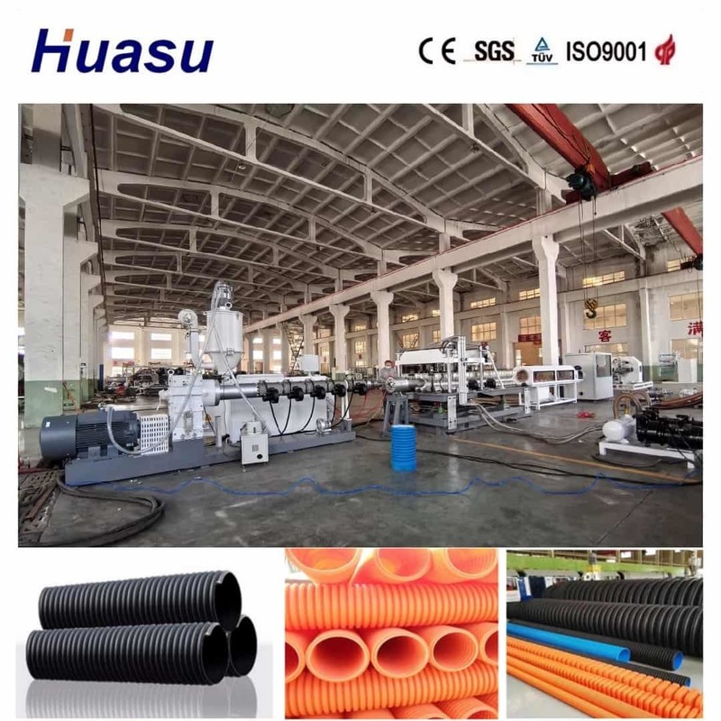 Single Wall Corrugated Pipe Extrusion Line with Online Belling Technology Siemens PLC System and High-Efficiency Cooling for 32mm - 1600mm Pipes