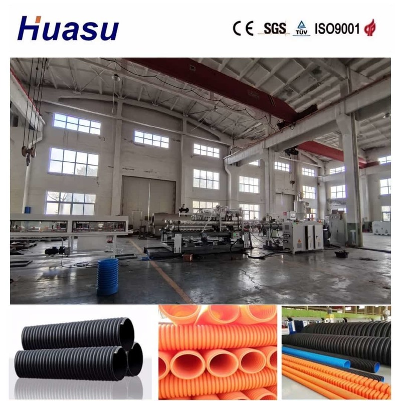 Energy Saving Single Wall Corrugated Pipe Extrusion Line with 60-2000kg/h Capacity and 32mm-1600mm Pipe Diameter