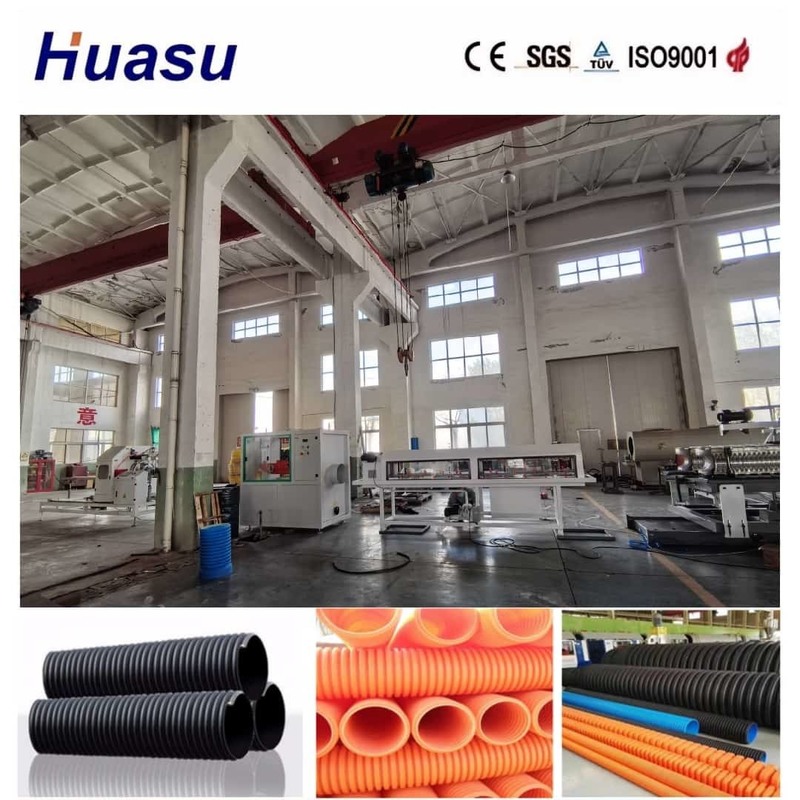 PLC Controlled Single Wall Corrugated Pipe Extrusion Line with Online Belling Functionality and Siemens PLC Control System