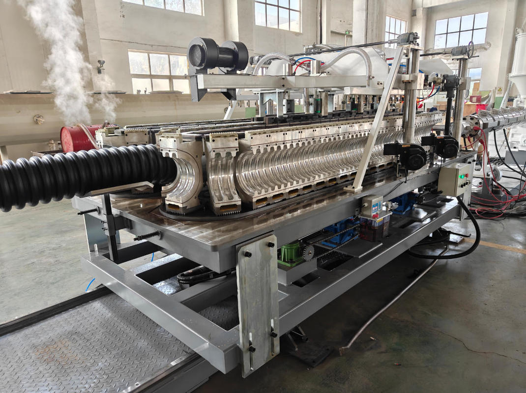 High Speed Double Wall Corrugated Pipe Extrusion Line with HV 740 Screw Hardness and 32mm-200mm Screw Diameter