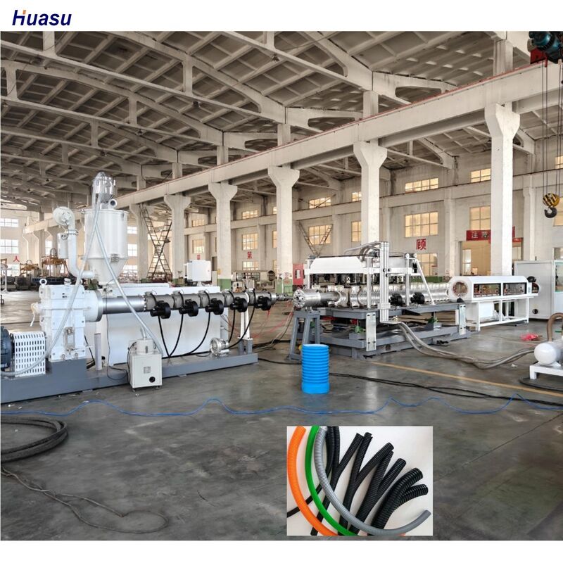 Double Wall Corrugated Pipe Extrusion Line with Screw Ratio 33:1, Water Cooling, and Siemens PLC Control
