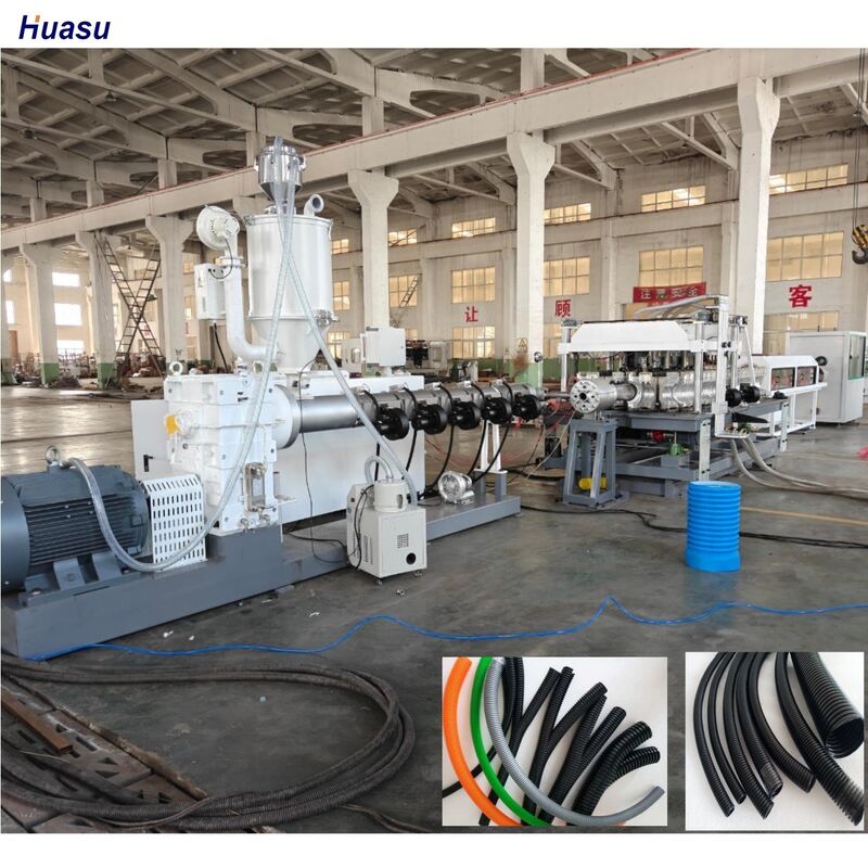 Double Wall Corrugated Pipe Extrusion Line with Siemens Main Electrical Parts, 33:1 Screw Ratio, and 20CrMnTi Gear Material