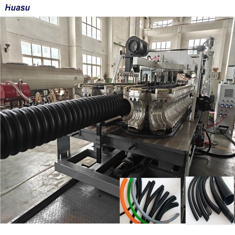 Double Wall Corrugated Pipe Extrusion Line with 33:1 Screw Ratio 48 Mould Quantity and Water Cooling for Durable Pipe Production