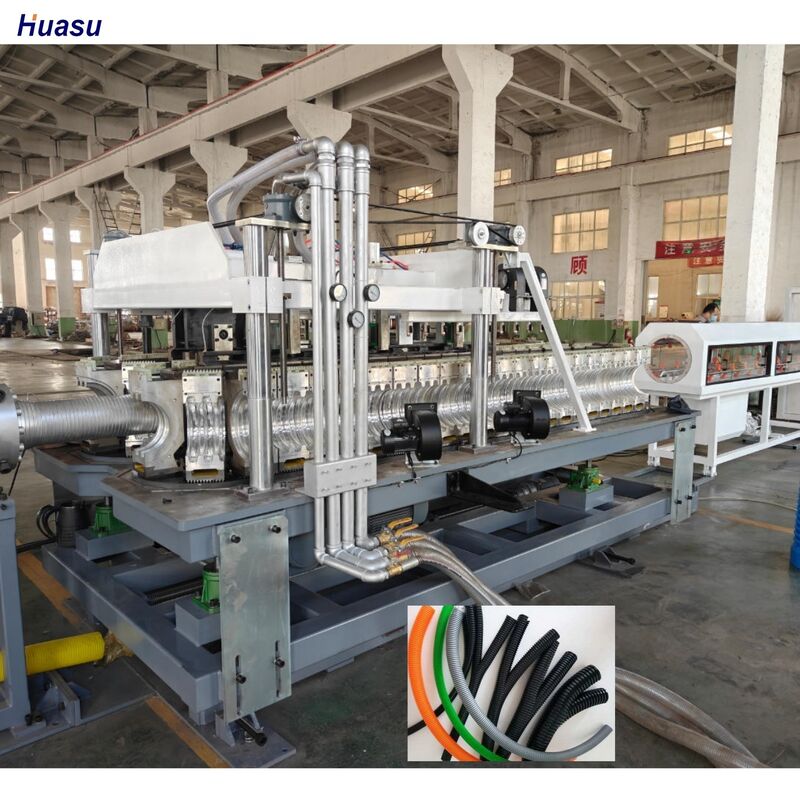 Double Wall Corrugated Pipe Extrusion Line with 33:1 Screw Ratio 48 Mould Quantity and Water Cooling for Durable Pipe Production