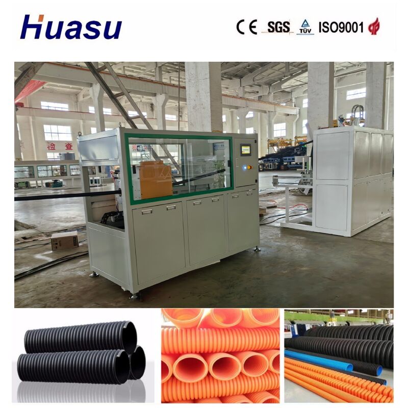 Single Wall Corrugated Pipe Extrusion Line with 60-2000kg/h Output and 32mm-1600mm Pipe Diameter for PVC PE MPP PA HDPE