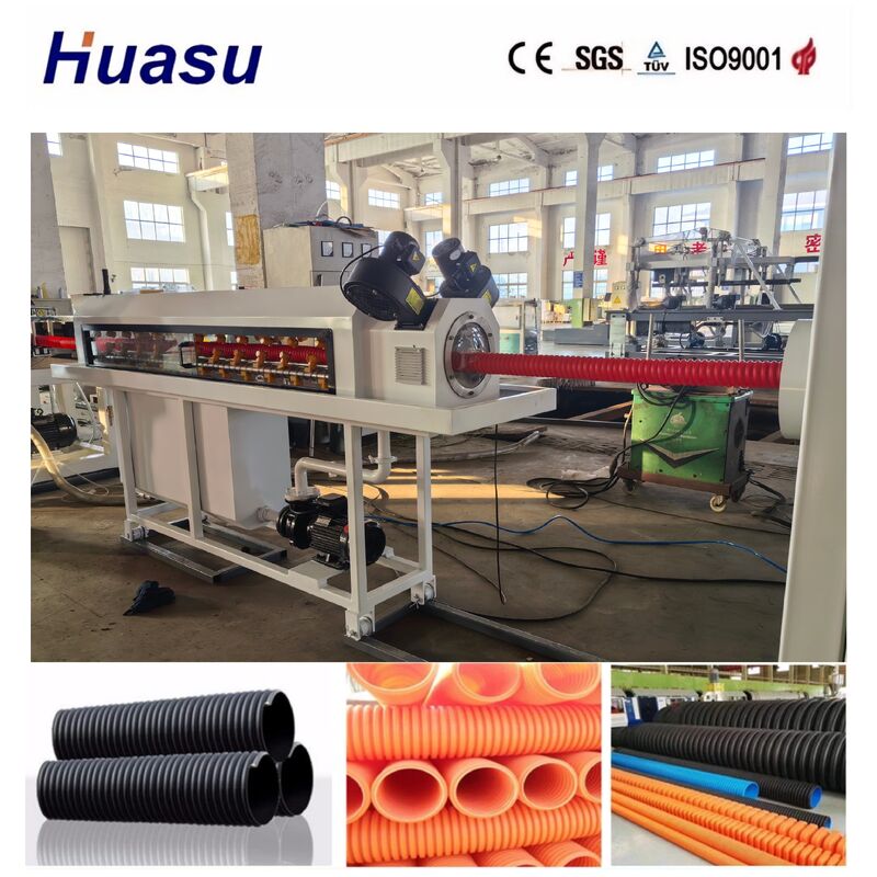 Single Wall Corrugated Pipe Extrusion Line with PLC Control Touch Screen for High Productivity and Energy Saving
