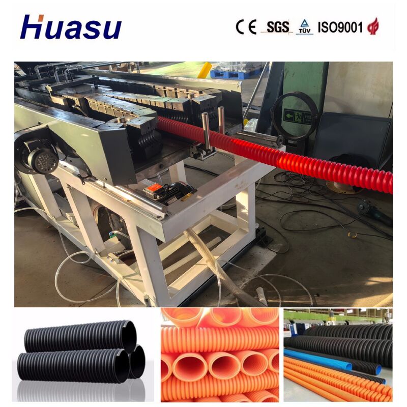 Single Wall Corrugated Pipe Extrusion Line with PLC Control Touch Screen for High Productivity and Energy Saving