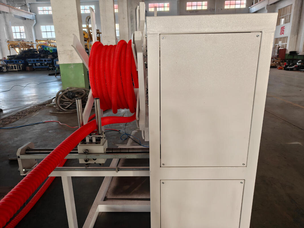 PLC Control System Single Wall Corrugated Pipe Extrusion Line with Water Cooling Method and Siemens Main Motor