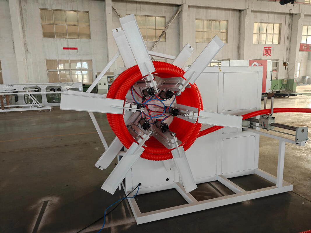 PLC Control System Single Wall Corrugated Pipe Extrusion Line with Water Cooling Method and Siemens Main Motor