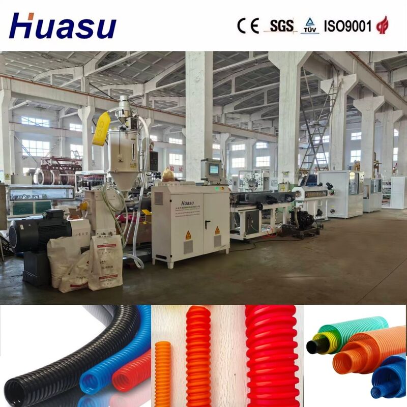 30-200mm HDPE PE PVC PP Single Wall Corrugated Pipe Extrusion Line with PLC Control System for Durable Pipes