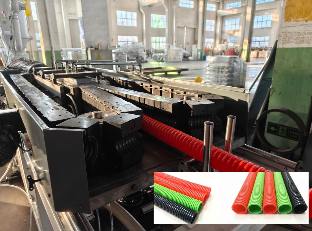 Single Wall Corrugated Pipe Extrusion Line with Temperature Sensor, Electric Heating, and Deep Screw Channel Structure