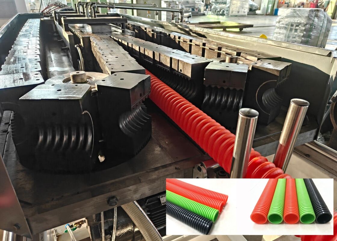 Single Wall Corrugated Pipe Extrusion Line with Deep Screw Channel Structure, Hard Teeth Face Gearbox and 1 Year Guarantee Period