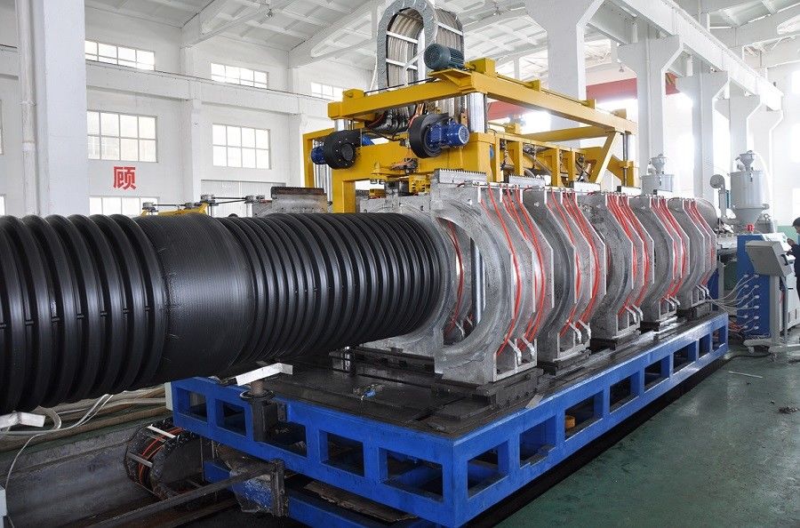Double Strands Plastic Pipe Extrusion Line / High Output PVC Pipe Production Line