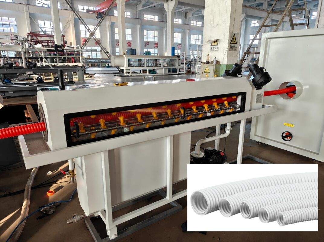 Automatic corrugated pipe production line with 1 Year Waranty Time providing pipe extrusion process and long term durability