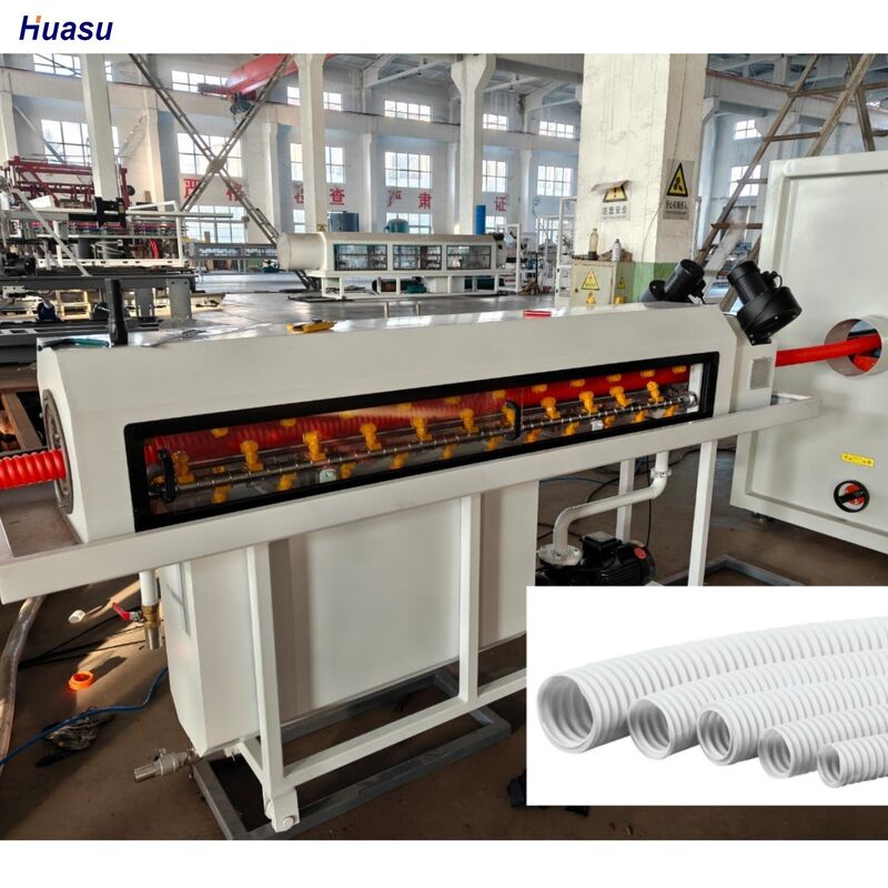 Single Wall Corrugated Pipe Extrusion Line Full Intermeshing Engagement System Rotary Mold Type Corrugator Computerized Control for Production