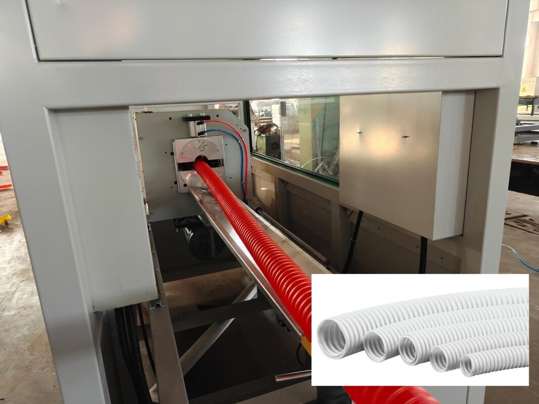 Water Cooling Single Wall Corrugated Pipe Extrusion Line with One Feed and 1 Set Corrugator Ensuring Stable Production Process