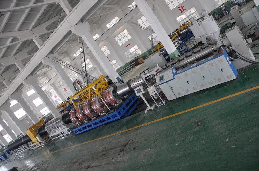 Double Wall Corrugated Pipe Machinery High Speed For HDPE / PP / PVC