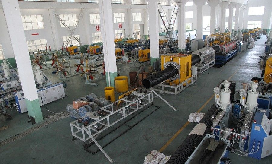 HDPE / PP / PVC Double Wall Corrugated Pipe Extrusion Line / Machinery High Output