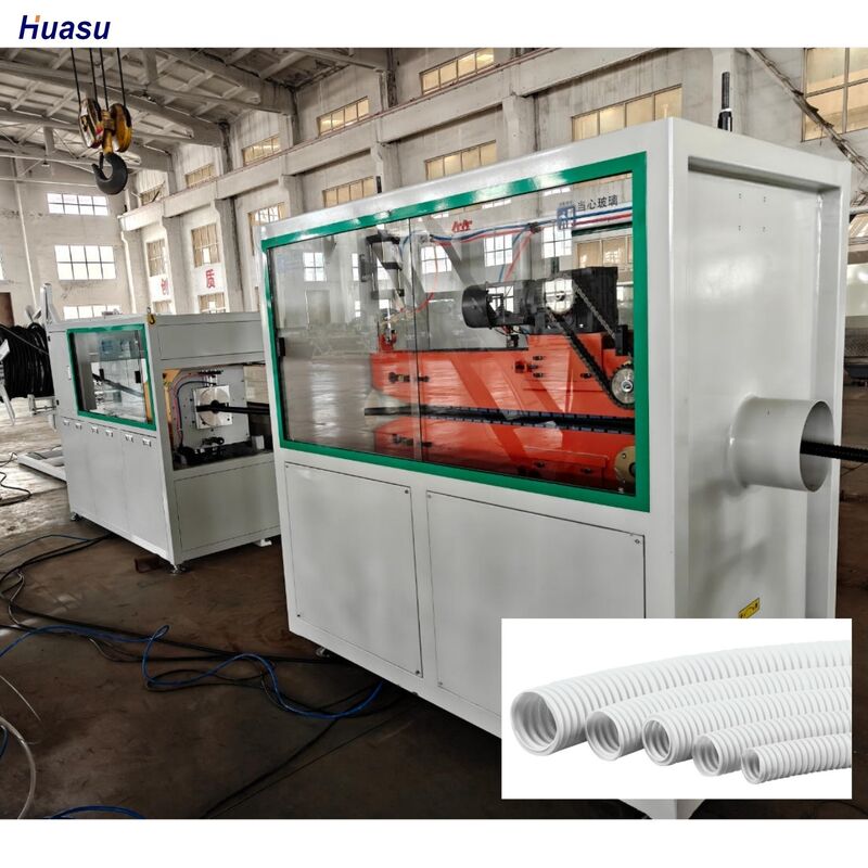 PP PE PVC Materials Single Wall Corrugated Pipe Production Line Including Siemens Schneider Main Electrics Delivering Output