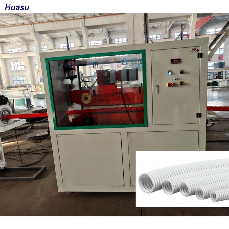 Single Screw Design Single Wall Corrugated Pipe Extrusion Line With Schneider Siemens Electric Components Barrel Nitriding Depth 0.4 To 0.7 Mm