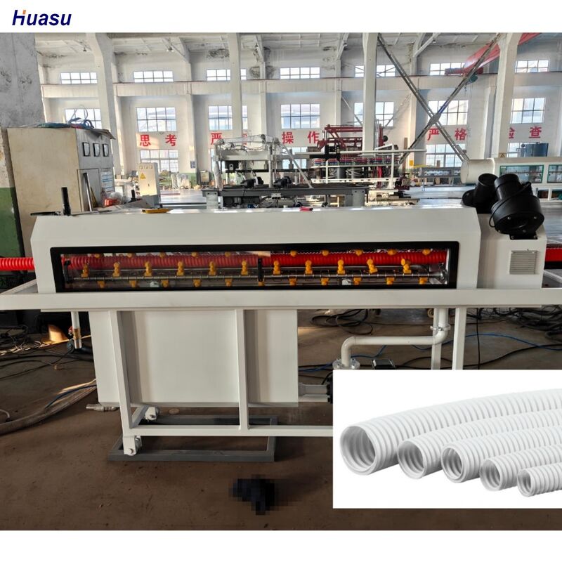 Single Screw Design Single Wall Corrugated Pipe Extrusion Line With Schneider Siemens Electric Components Barrel Nitriding Depth 0.4 To 0.7 Mm