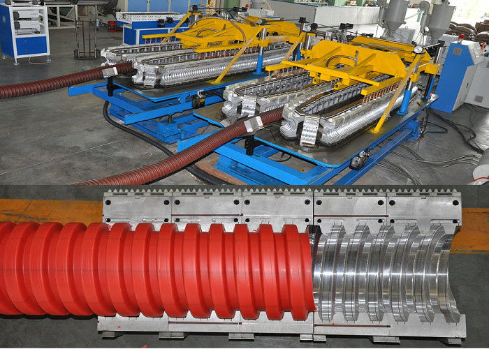 PE / PP Single Layer Spiral Pipe Extrusion Line , SBG63-250 Spiral Pipe Making Machine