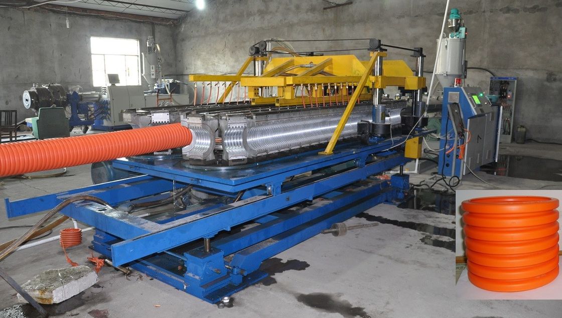 PA / PVC Single Wall Corrugated Pipe Extrusion Line / Pipe Extruder Line SBG-250
