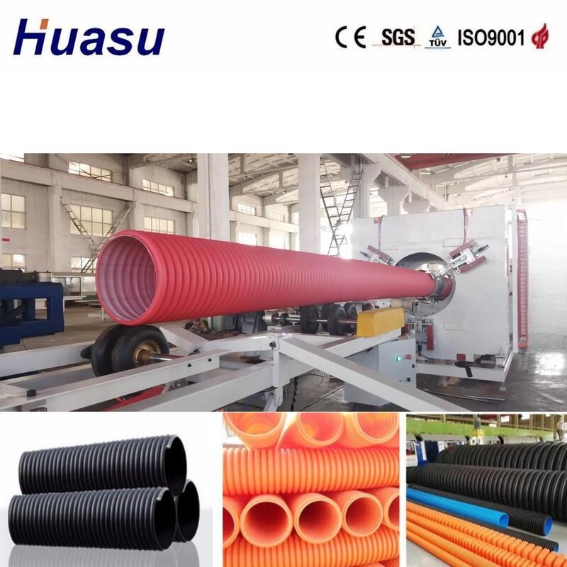 PLC Controlled Double Wall Corrugated Pipe Extrusion Line for 32mm-1600mm Pipe Diameter with High Productivity