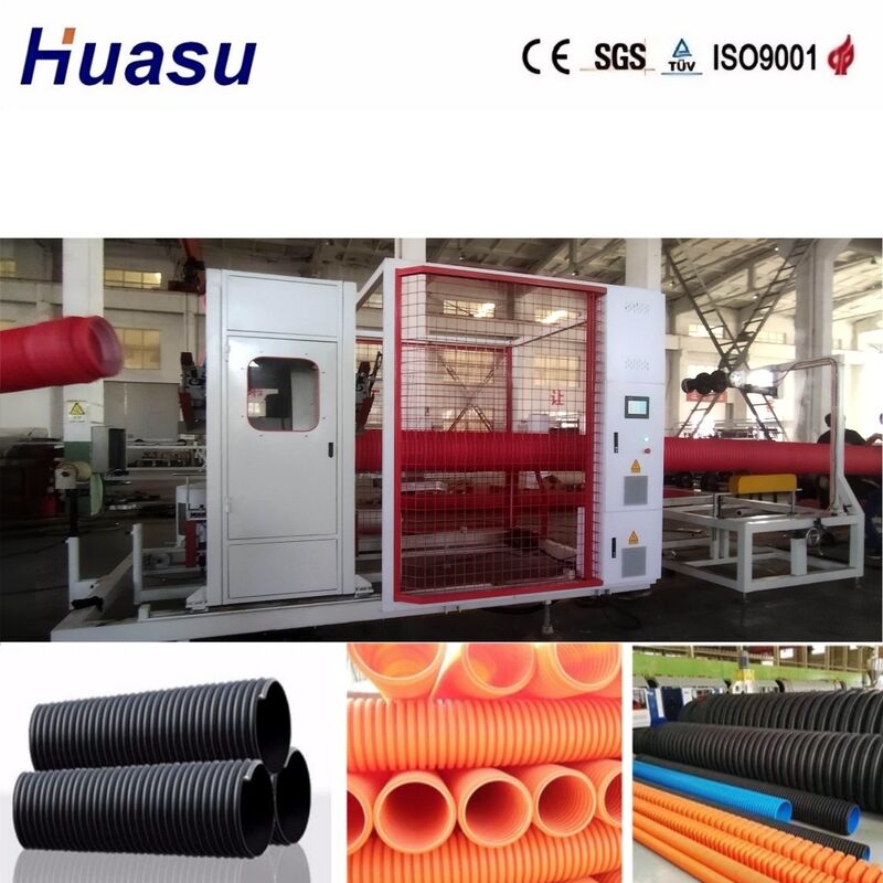 PLC Controlled Double Wall Corrugated Pipe Extrusion Line for 32mm-1600mm Pipe Diameter with High Productivity