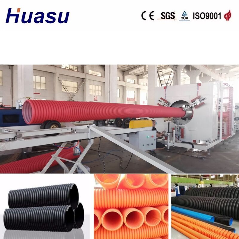 Double Wall Corrugated Pipe Extrusion Machine with 32mm-1600mm Pipe Diameter, PLC Control, and High Productivity