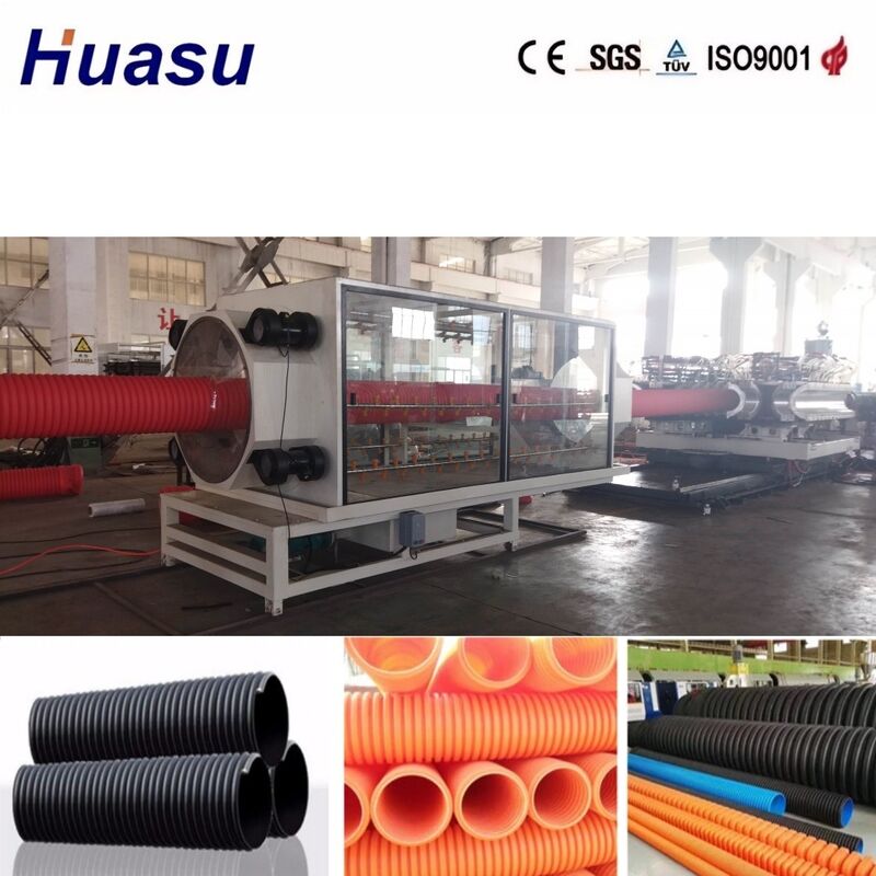 Double Wall Corrugated Pipe Extrusion Machine with 32mm-1600mm Pipe Diameter, PLC Control, and High Productivity