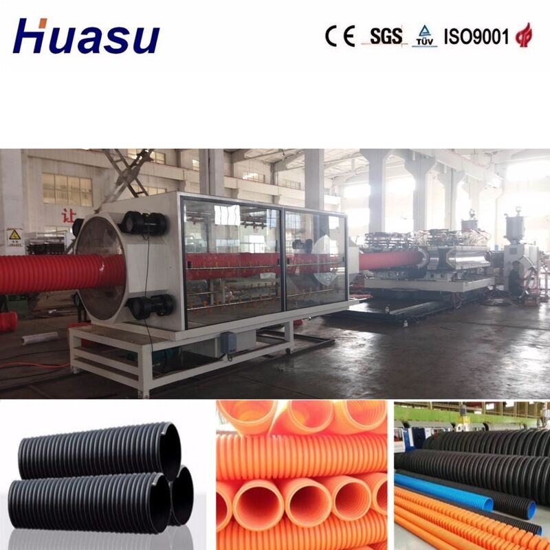 PLC Controlled Double Wall Corrugated Pipe Extrusion Line for 32mm-1600mm Pipe Diameter with High Productivity