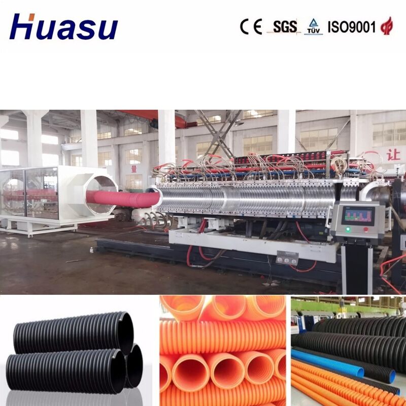 PLC Control Double Wall Corrugated Pipe Extrusion Line with 100-3000kg/h Output Capacity and Siemens Brand Electrical Parts