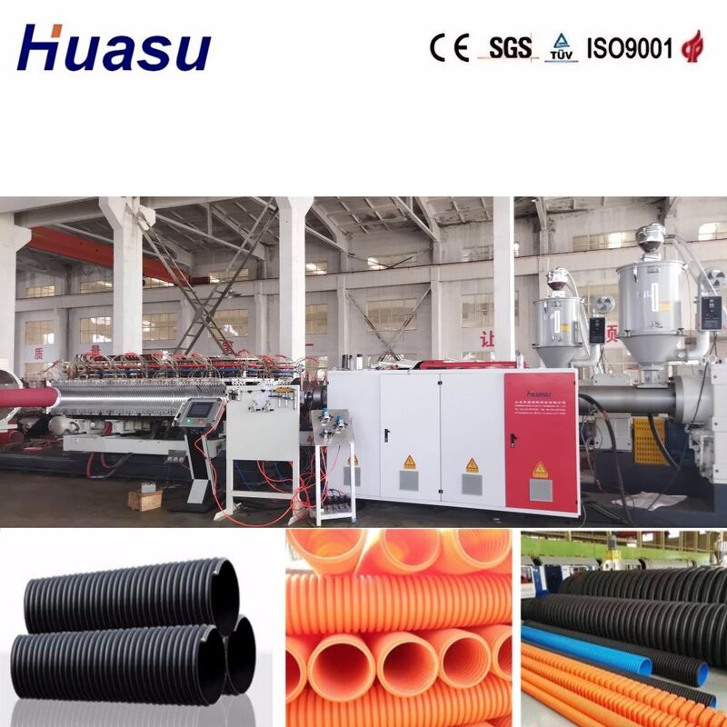 PLC Controlled Double Wall Corrugated Pipe Extrusion Line for 32mm-1600mm Pipe Diameter with High Productivity