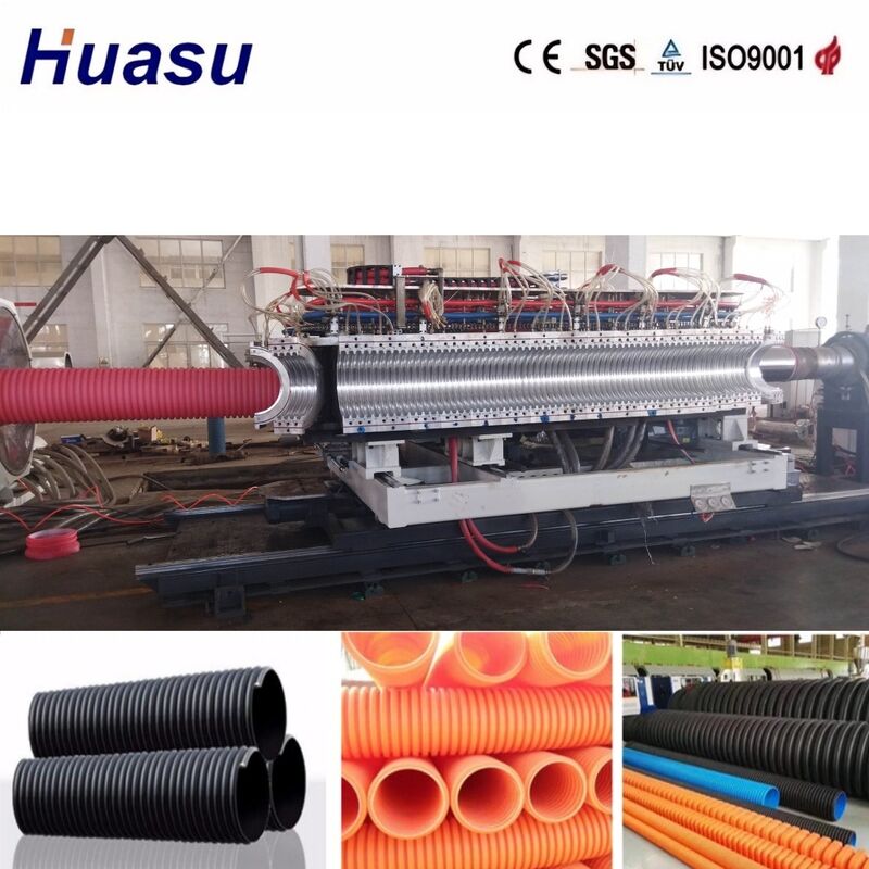 PLC Controlled Double Wall Corrugated Pipe Extrusion Line for 32mm-1600mm Pipe Diameter with High Productivity
