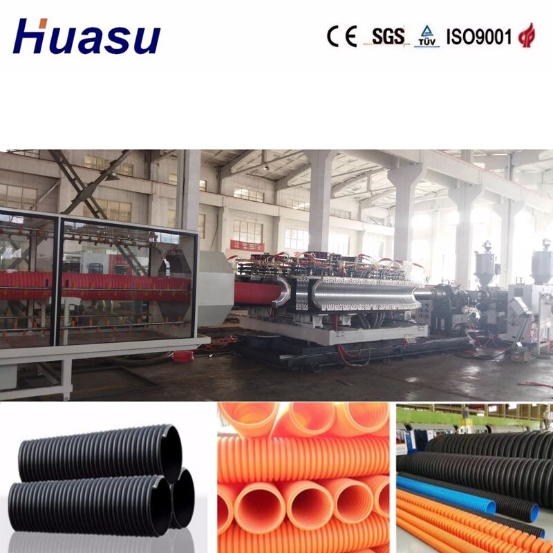 Double Wall Corrugated Pipe Extrusion Line with 32mm-1600mm Pipe Diameter, Siemens PLC Control, and High Productivity 100-3000kg/h for Municipal Engineering