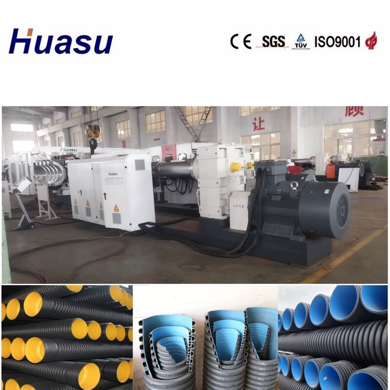 PLC Controlled Double Wall Corrugated Pipe Extrusion Line with Belling-on-line Expansion for 32-1600mm Diameter Pipes